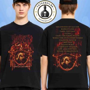 Slayer 10th Anniversary 2025 Merch Repentless Vinyl Tracklist Two Sided T-Shirt