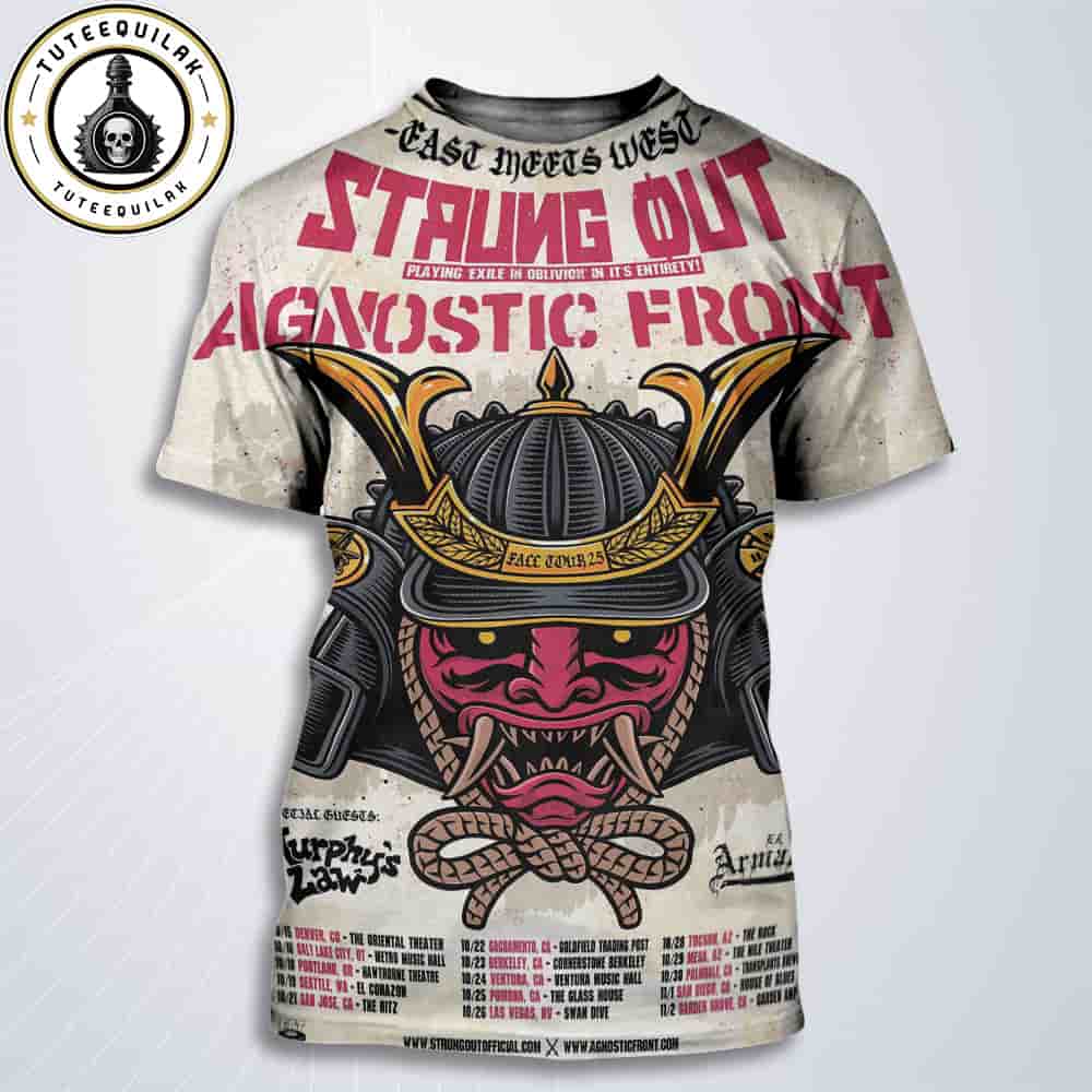 Strung Out Agnostic Front Fall Tour 2025 East Meets West Hardcore Punk Tour With Murphy’s Law And US Armag All Over Print T-Shirt Strung Out Agnostic Front Fall Tour 2025 East Meets West Hardcore Punk Tour With Murphy’s Law And US Armag All Over Print T-Shirt
