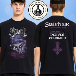 The Ghost Band Denver 2025 Skeletour World Tour Venue Tee In Colorado On August 7 2025 At Ball Arena  Merchandise Two Sided T-Shirt