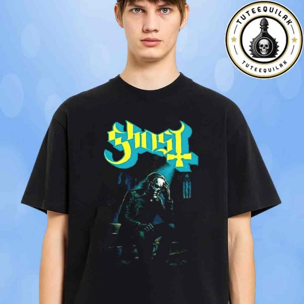 The Ghost Band Exclusive Tee Skeleton In Cathedral Blue Glow Merchandise Unisex T-Shirt
