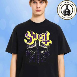 The Ghost Band Exclusive Tee Yellow And Purple Lightning Skeleton Pope Merchandise Unisex T-Shirt