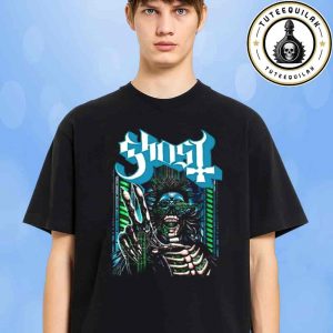 The Ghost Band Exclusive Tee Cyberpunk Skeleton Peace Sign Merchandise Unisex T-Shirt