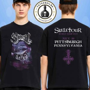 The Ghost Band Pittsburgh 2025 Skeletour World Tour Venue Tee In Pennsylvania On July 18 2025 At PPG Paints Arena Merchandise Two Sided T-Shirt