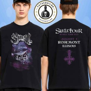 The Ghost Band Rosemont 2025 Skeletour World Tour Venue Tee In Illinois On August 1 2025 At Allstate Arena Merchandise Two Sided T-Shirt