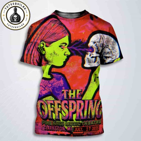 The Offspring Clarkston Supercharged Worldwide In ’25 Tour 2025 On July 27 At Pine Knob Music Theatre All Over Print T-Shirt