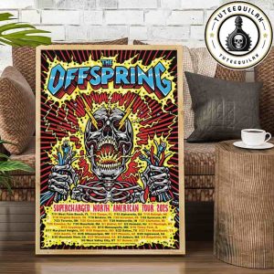 The Offspring Supercharged North American Tour 2025 Official Poster Dated List Home Decor Poster Canvas