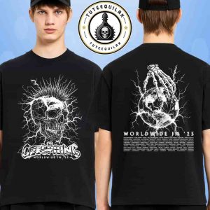 The Offspring Supercharged Worldwide In ’25 Mohawk Skull 2025 Tour Tee Merchandise Two Sided T-Shirt