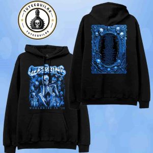 The Offspring Supercharged Worldwide In ’25 Sitting Skeleton 2025 Tour Hoodie Merchandise Two Sided T-Shirt