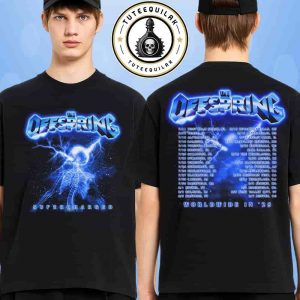 The Offspring Supercharged Worldwide In ’25 Skeleton 2025 Tour Tee Merchandise Two Sided T-Shirt