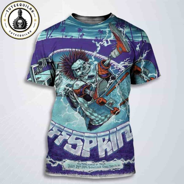 The Offspring Toronto 2025 Supercharged Worldwide North American Tour Concert Poster At Budweiser Stage On July 23 2025 All Over Print T-Shirt