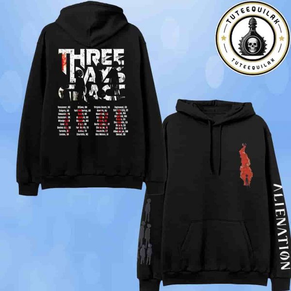 Three Days Grace Alienation 2025 Tour Schedule Hoodie T-Shirt