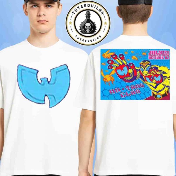 Wu-Tang Clan Newark 2025 Forever The Final Chamber At Prudential Center On July 17 2025 Bee Superhero Merch Two Sided T-Shirt